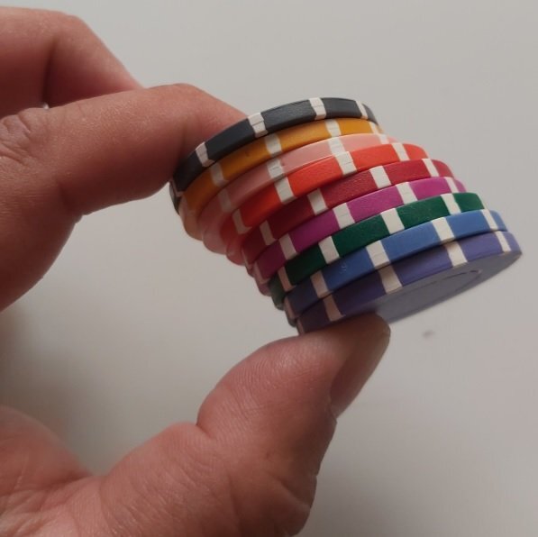 Serie American Insert Casinò Chips Gettoni Fiches mm 40 Senza Valore Colori Assortiti