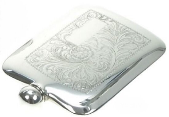 Fiasca Extrapiatta 6 oz Venetian Peltro Marchio Sheffield