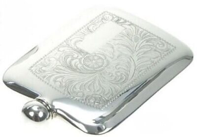 Fiasca Extrapiatta 6 oz Venetian Peltro Marchio Sheffield