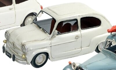 Modellino Auto d'Epoca Fiat 600 1955 cm 31 Riproduzione Artistica in Metallo (da Collezione)
