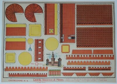 Cartoncino da Ritagliare "Castello Sforzesco di Milano" Costruzione N.° 4 Marca Stella (da Collezione)