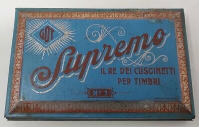 Cuscinetto Tampone per Timbri Marca Supremo GOT in Metallo (da Collezione)
