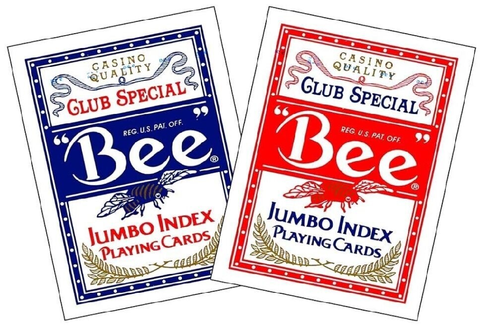 Mazzo Carte Poker Bee Club Special Jumbo Index Casino Quality (blue o rosso)
