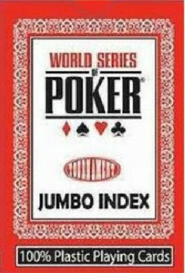 Mazzo di Carte Poker Texas Hold’em WSOP Plastic 2 Jumbo Index (Nero o Rosso)