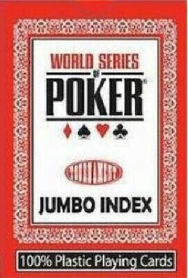 Mazzo di Carte Poker Texas Hold’em WSOP Plastic 2 Jumbo Index (Nero o Rosso)