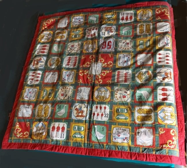 Coperta Plaid Trapunta Imbottita Gioco dell'Oca Vintage (da Collezione)
