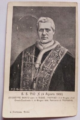 Cartolina Postale Pio X Contessa Roma Ufficiale Laurenti Domenico Anno 1903