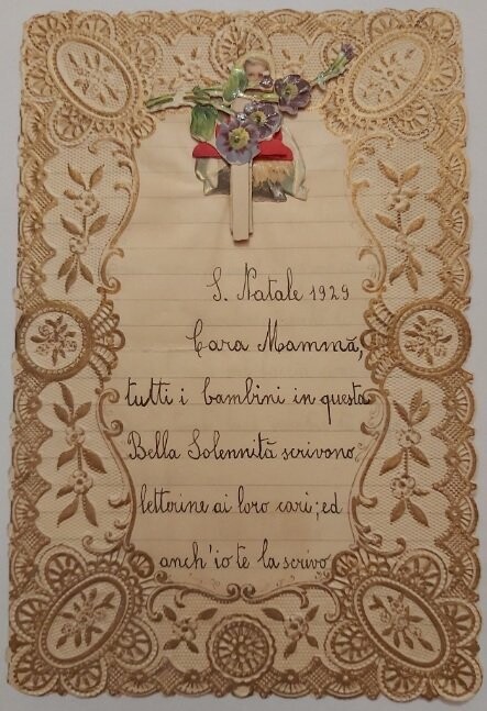 Letterina Auguri Natale Tiretto Effetto Pop-up 3D Tridimensionale Rilievo 1929