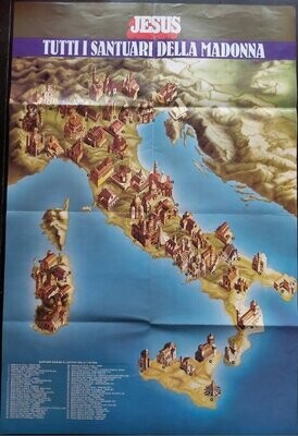 Poster Cartina Geografica "Tutti i Santuari della Madonna" 1984