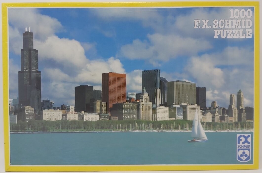 Puzzle F. X. Schmid pezzi 1000 "Chicago Skyline" Anno 1979 (da Collezione)