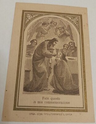 Santino Holy Card Comunione Pasquale Chiesa Parrocchiale di S. Martino 1889