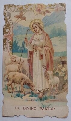 Santino Holy Card Ricordo Precetto Pasquale Chiesa S. Vitale El Divino Pastor 1910
