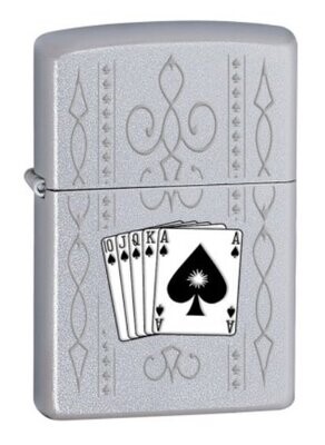Accendino Zippo Primer Flush Scala Reale di Picche Anno 2009