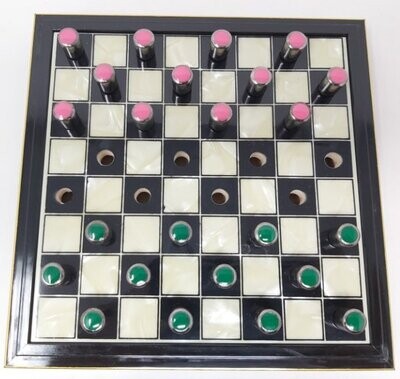 Gioco della Dama Cofanetto Legno Vetro d'Arredamento
