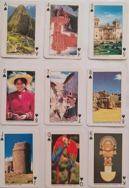 Mazzo di Carte da Gioco Poker Foto Peruviane Incas Perù  1988