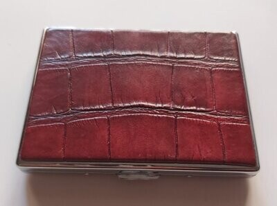 Portasigarette Coccodrillo Metallo Pelle Coccodrillo Marrone Cigarette Case