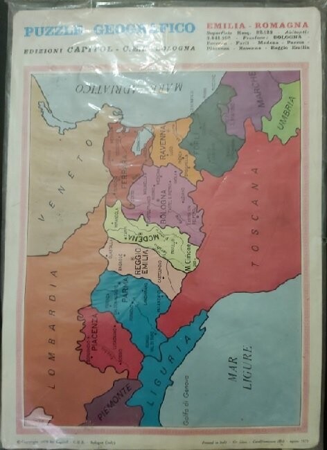 Puzzle Regioni d'Italia Geografici Didattici Anno 1973 art 575, Regione Italiana: Emilia Romagna