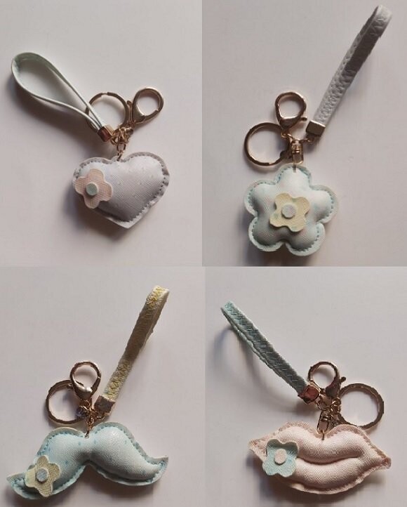 Portachiavi Cuore, Fiore, Baffi, Labbra, Mollettone e Anello Greenwich Polo Club