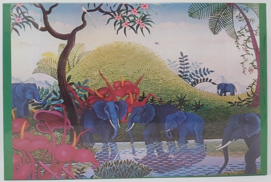 Puzzle International Team pezzi 1000 Irene Invrea "L’Oasi degli Elefanti" Anno 1979, da Collezione Vintage Raro