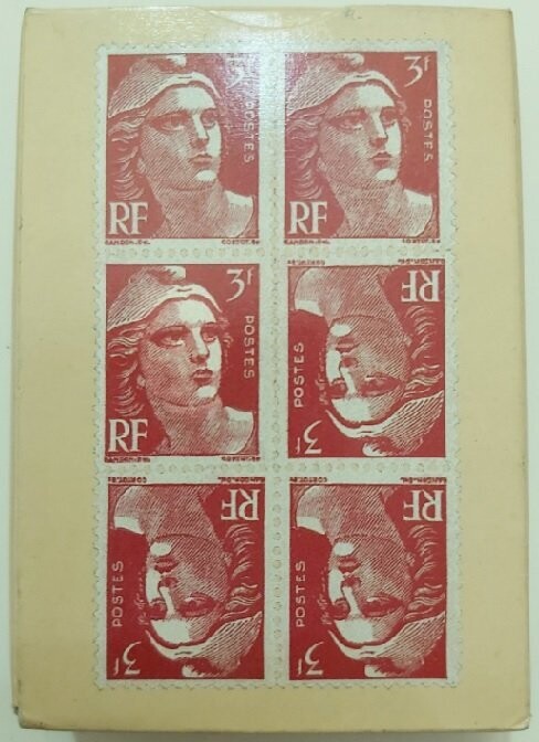 Mazzi Carte da Poker Jeu Philatelique Back Rosso e Back Blue 1990 Grimaud France Cartes, Gioco della Filatelia: Retro Back Rosso
