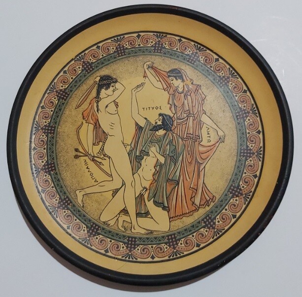 Piatto da Muro Parete Souvenir Greco Figure Mitologiche