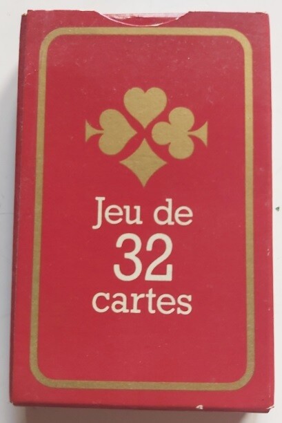 Mazzo di Carte Gioco Jeu de 32 Cartes Belote Piquet Manille Vintage