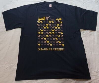 Maglietta T-Shirt Souvenir Sharm El Sheikh Cammelli taglia 6/XL 100% cotone