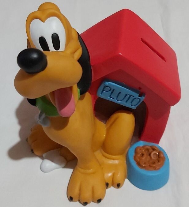Salvadanaio Pluto con Cuccia Walt Disney Bullyland Anni '90