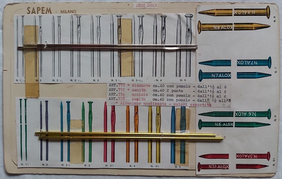 Campionario Cartella Tabella Antica Merceria SAPEM Milano Ferri Lana Uncinetto SAP9