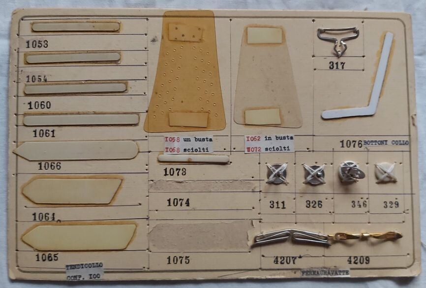 Campionario Cartella Tabella Antica Merceria Bottoni Tendicollo SAPEM
