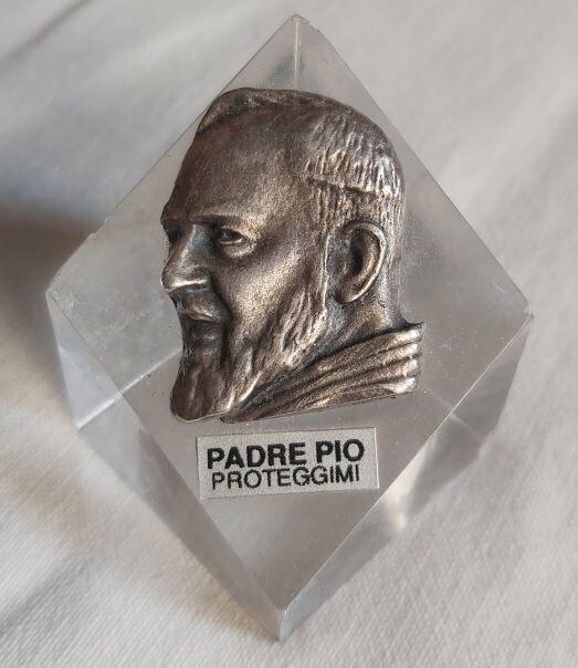 Icona Sacra di Padre Pio Proteggimi Volto Metallo PPVP1 Anno 1999