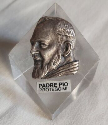 Icona Sacra di Padre Pio Proteggimi Volto Metallo PPVP1 Anno 1999