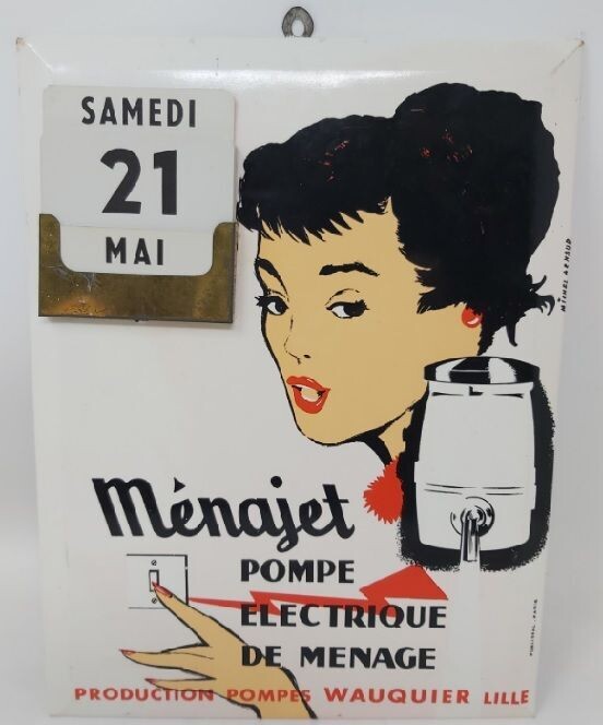 Calendario Perpetuo Ménajet Funzionamento con Tessere Intercambiabili Vintage