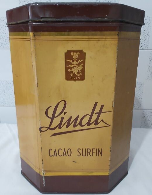 Scatola di Latta Tin Box Lindt & Sprungli Cacao Surfin Vintage