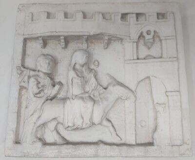 Calco in Gesso Bassorilievo Fuga in Egitto da Betlemme Sacra Famiglia Giuseppe Maria Asinello