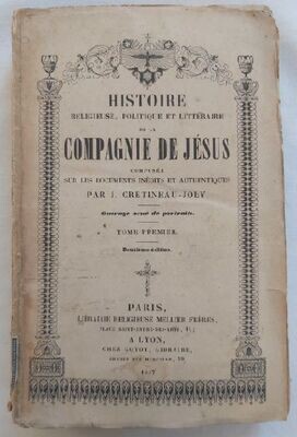 Libro Histoire Religieuse, Politique et Littéraire de la Compagnie de Jésus ( lingua francese)