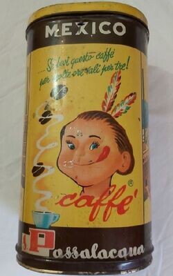 Scatola Latta Tin Box Mexico Caffè Passalacqua 1966 Vintage