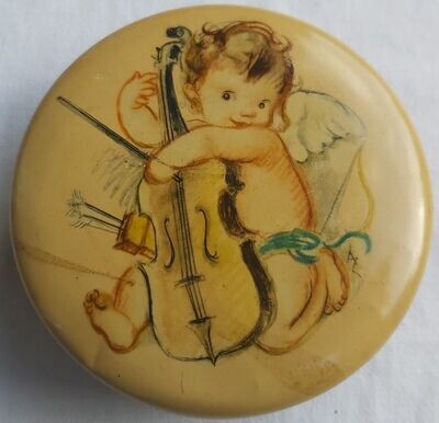Scatola Latta Tin Box Dufour Caramelle "Bimbo Angelo con Violino" Vintage Rara