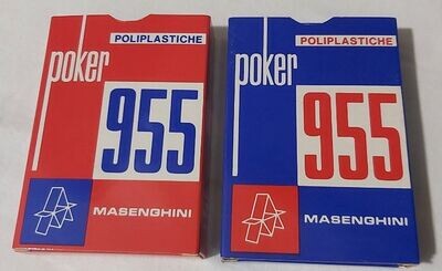 Carte Poker Playing Cards 955 Masenghini da 36 Carte Rare Professionali Telate Calandrate in Triplex Fuori Produzione
