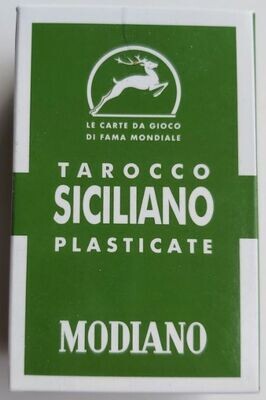 Mazzo di Carte Tarocco Siciliano 94 Modiano Plasticate 64 Carte Triplex (Fuori Produzione)