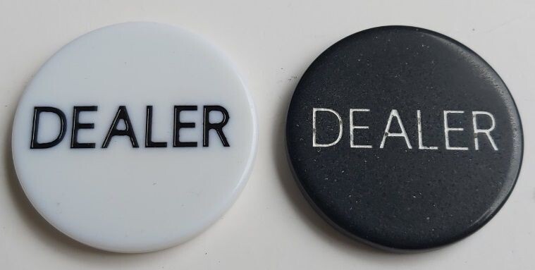 Casinò Dealer Puck Button White or Black Bianco o Nero (Texas Hold'em)