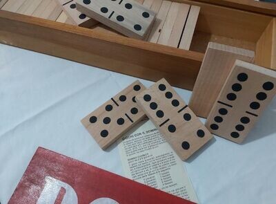 Domino Legno Gigante XXL Vintage Jumbo Wooden Dominoes Fine Anni '70