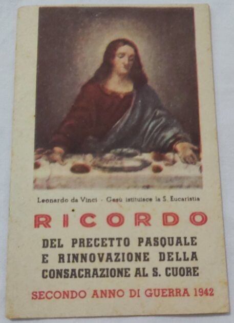 Santino Timbro Cappellano Militare Libretto Religioso Ricordo del Precetto Pasquale 1942