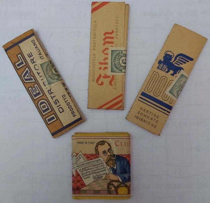 Set di 4 Tabacco Tobacco Rolling Papers Cartine Sigarette Cigarettes Booklets Vintage da Collezione