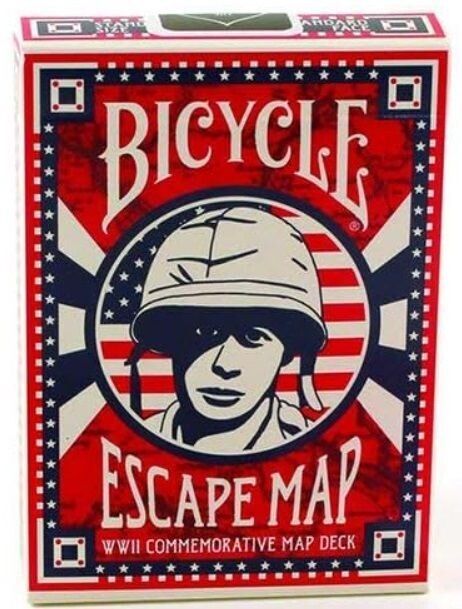 Mazzo di Carte Poker Deck Bicycle Escape Map WWII Commemorative Seconda Guerra Mondiale