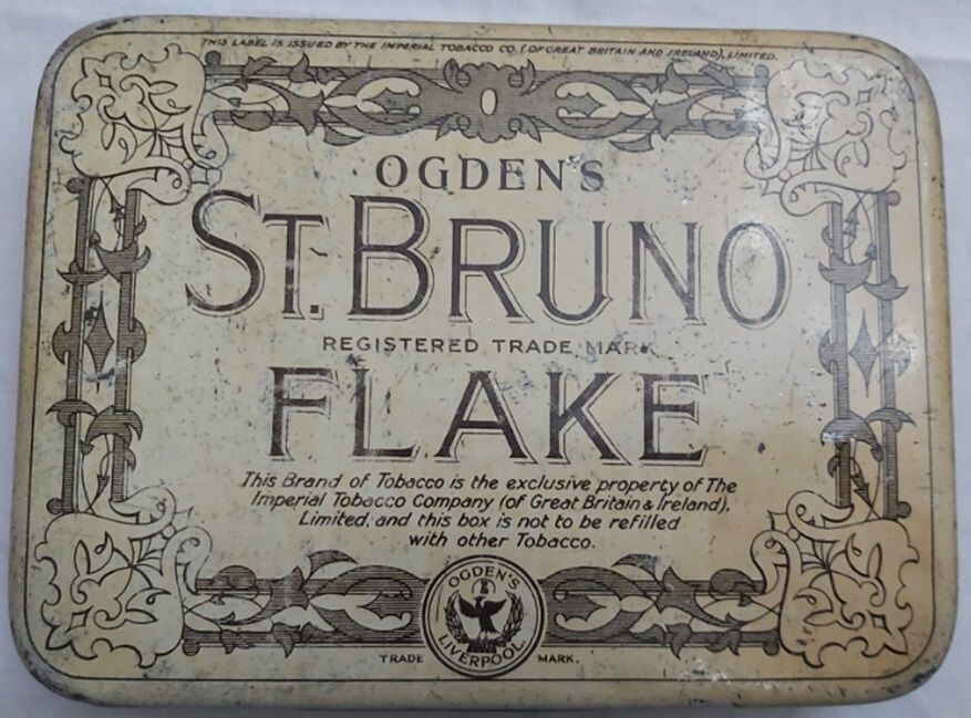 Scatola Latta Tin Box Ogden's Liverpool St. Bruno Flake Vintage
