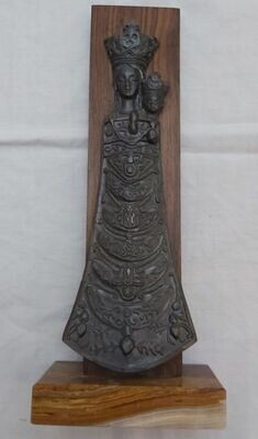 Statuina Marmo Legno Peltro Madonna di Loreto con Bambino (1978)
