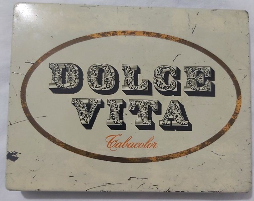 Scatola Latta Sigarette Dolce Vita Tabacolor Vintage Collezione
