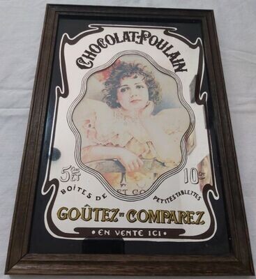 Quadro Specchio Pubblicitario Chocolat Poulain Vintage Collezione