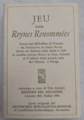 Mazzo Carte Jeu des Reynes Renommées 1986 n 485/600 Vito Arienti Edizioni Solleone da Collezione